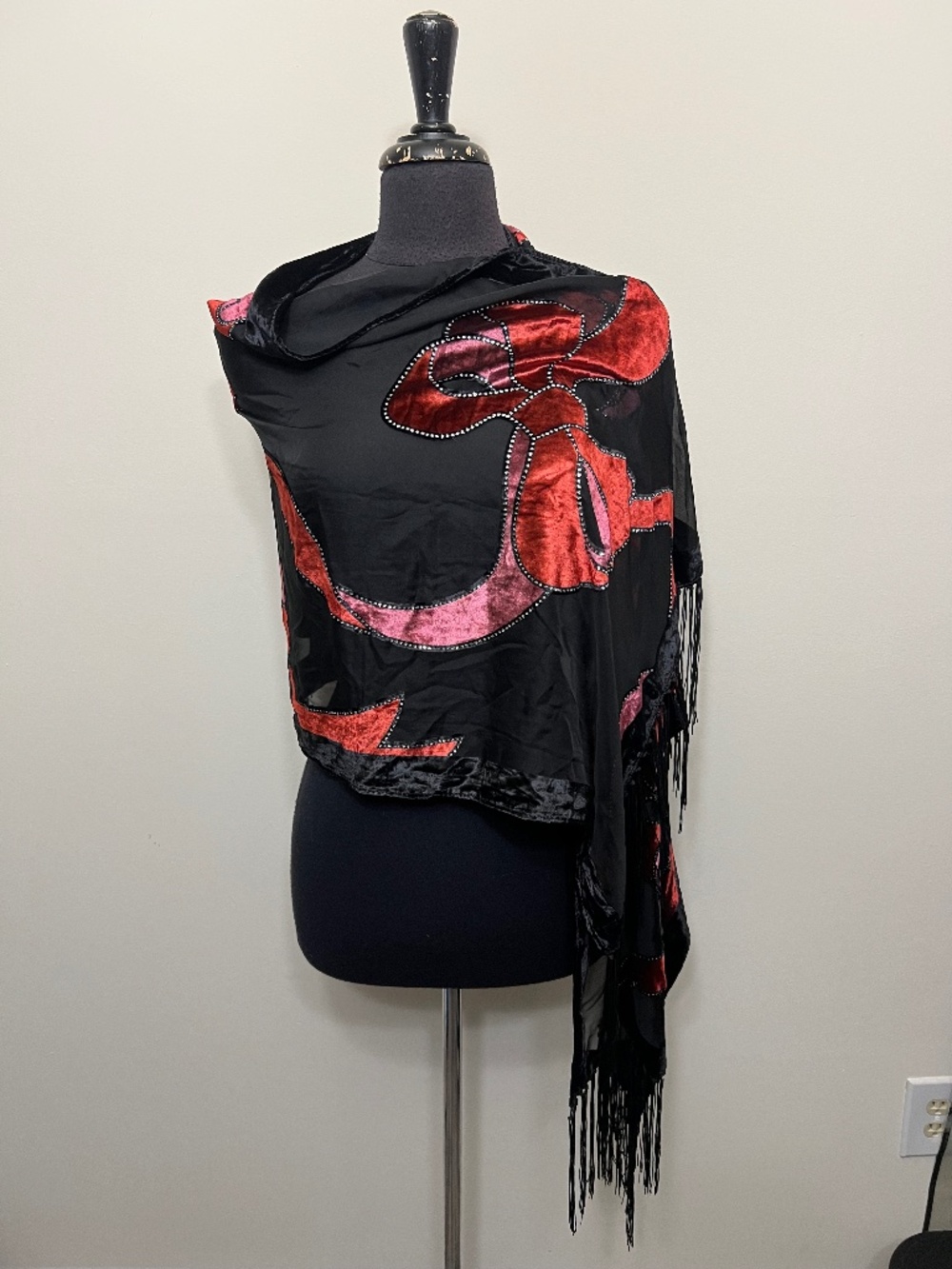 Style and Co. Velvet Ribbon detail Scarf
